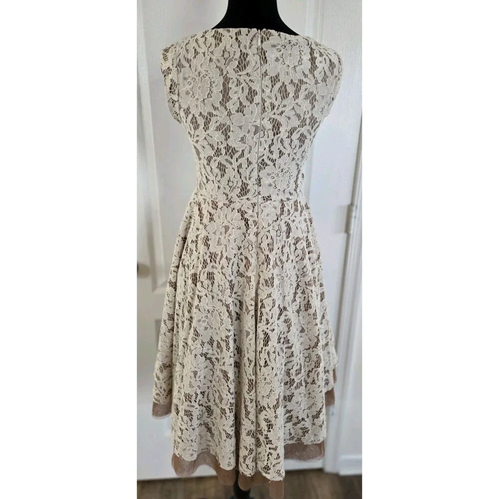 Joyfolie Hazel Fit & Flare Lace Dress in turtledove Girls Size 12